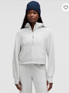 Lululemon Scuba Oversized Half Zip Hoodie - Heathered Core Ultra Light Gray M/L